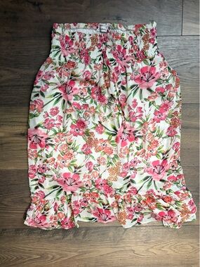 Speechless Pink & Green Floral Smocked Tube Top